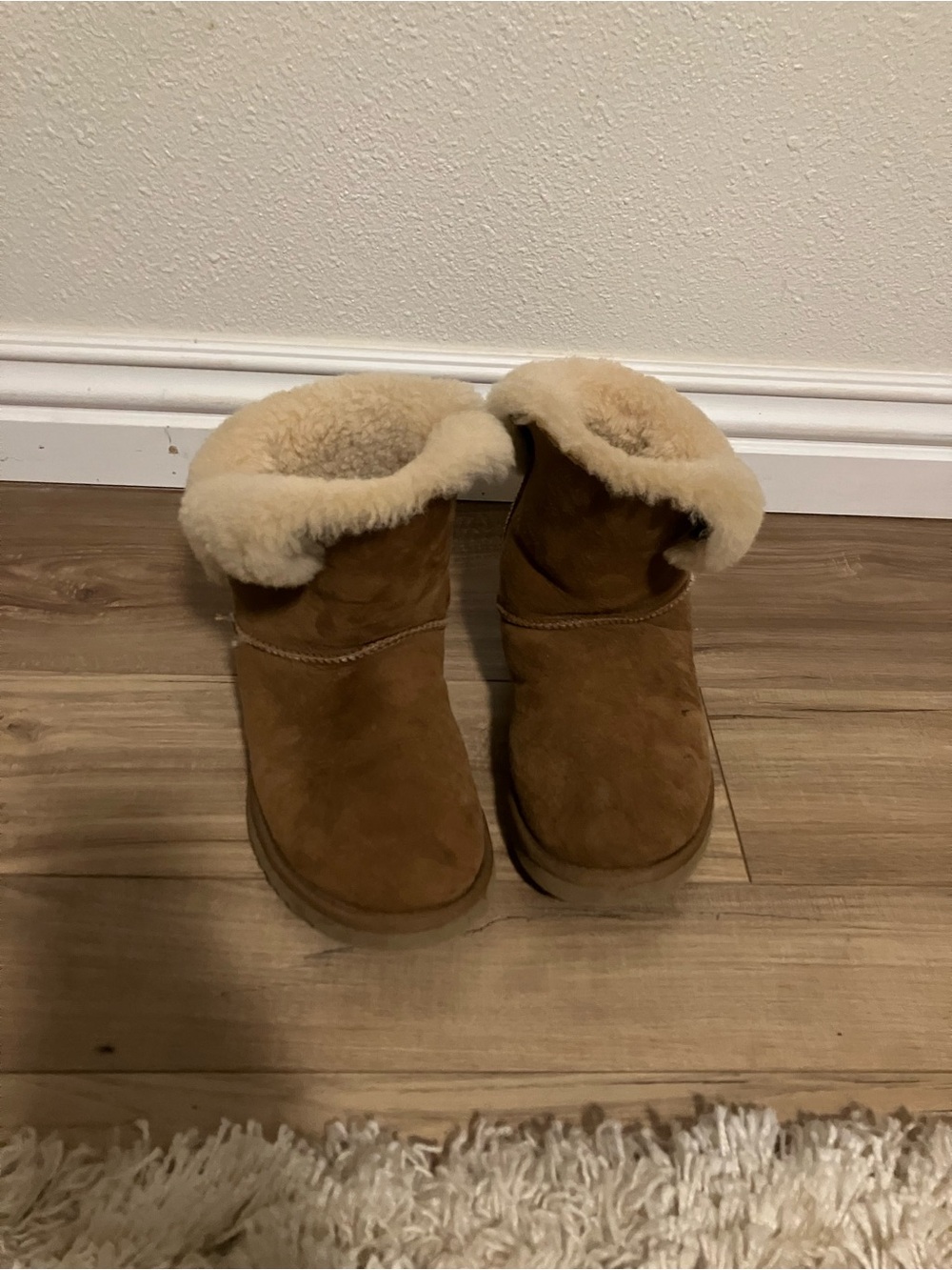 UGG Chestnut Suede Shearling-Lined Short Boots